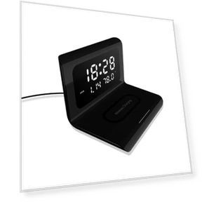 Smart Digital Alarm Clock with Wireless Charging — Alarm, DC-HOME Textile