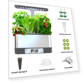 Smart Hydroponic System with LED Lighting — Germination Kits, yieryi Garden Tools