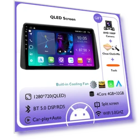 Car Radio Android 14 Multimedia Wireless Carplay Auto Stereo QLED Touch Screen — Stereo Receivers, AutoSphere