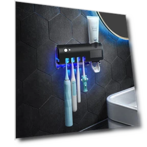 Smart Wall-Mounted UV Toothbrush Sterilizer with Automatic Toothpaste Dispenser — Toothbrush Holders, ElectroCN