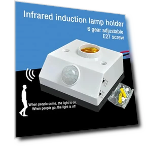 Automatic Human Body Infrared Sensor Lamp Holder with LED Bulb — Courtesy Lamp, Yongkomo