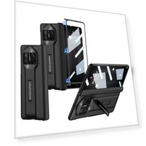 Hidden Kickstand Folding Phone Case with Glass Screen Protector — Screen Protectors, Smartwatch 2025