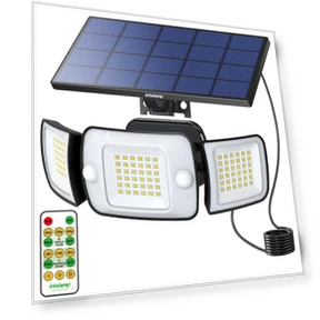 Solar LED Light with Motion Sensor — Outdoor Security & Flood Lighting, SAMURAI STYLE