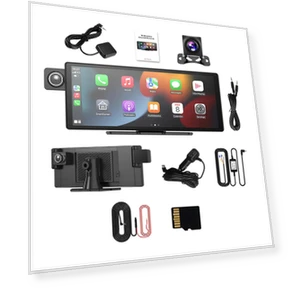 Wireless CarPlay Car Dash Cam with Rear Camera and GPS Tracking — Rearview Cameras for Cars, Daily Home Furnishings