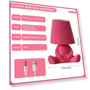 Cute Cartoon Plush Doll Table Lamp — Figurine Lamps, Houspace