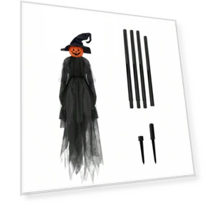 Halloween Witch with Voice Control and Touch-Activated Lighting — Spooky Sounds, Hong Fashion