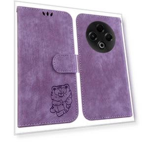 Leather Wallet Case with Tiger Embossing and Wrist Strap — Flip Cases, Smartwatch 2025