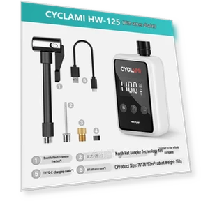 Smart Display Portable Bike Air Pump — Inflation Devices, CYCLAMI