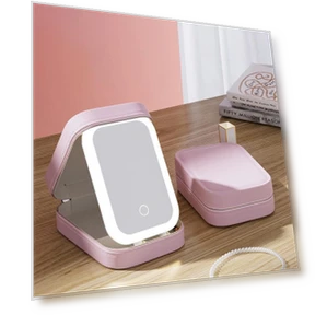 Smart LED Mirror Makeup Storage Box — Cosmetic Cases, Precious Stones