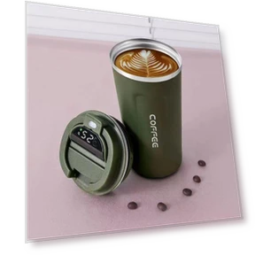 Smart Temperature Display Travel Mug — Beverage Warmers, Versatile Home Furnishing