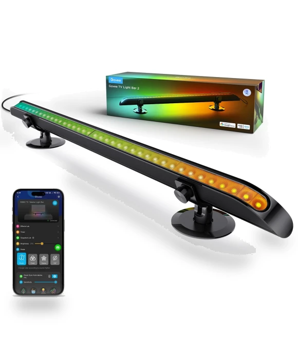 Smart TV Light Bar with RGBIC Lighting and Music Sync — Television, Govee