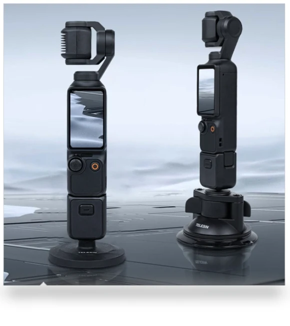 Magnetic Base Mounting Bracket with 1/4" Connector for DJI Pocket 3 / Insta360 Smart Phones — Camera Brackets, TELESIN