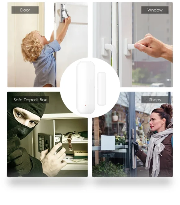 Wifi Door Magnet Smart Sensor with Alexa Compatibility — Smart Home Security, Tuya