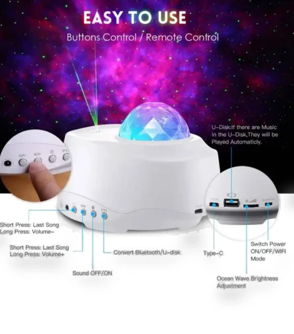 Smart WiFi Nebula Sky Star Night Light Galaxy Projector — Night Lights
