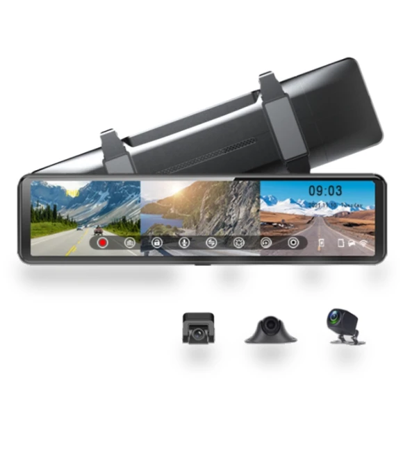 2.5K Intelligent Screen Triple Recording 1080P Streaming Car Recorder — Dashboard Cameras
