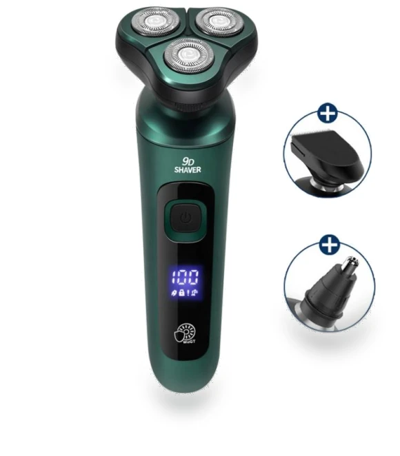3-in-1 Electric Shaver with Smart Digital Display — Accessories
