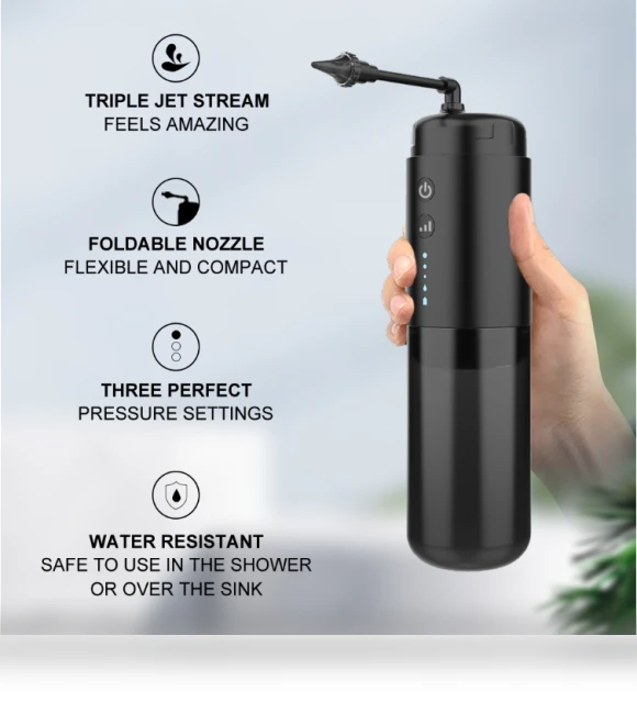 Automatic Electric Ear Cleaner with Jet Flusher and Nozzles — Syringes