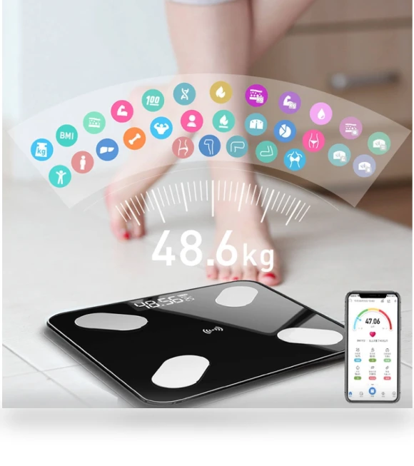 Intelligent Bluetooth Weight Scale with Body Fat Measurement — Body Composition Analysis