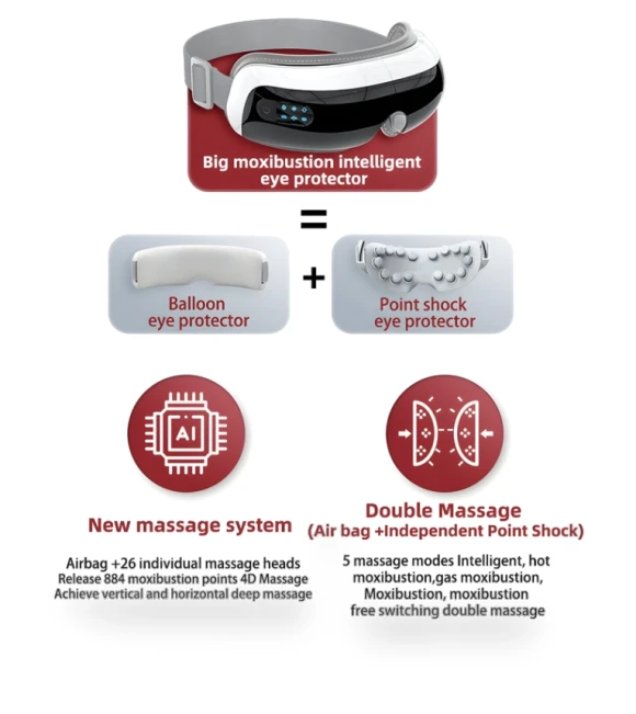 Intelligent Eye Protector with 26 Massage Heads and Hot Compress — Rollers & Pens