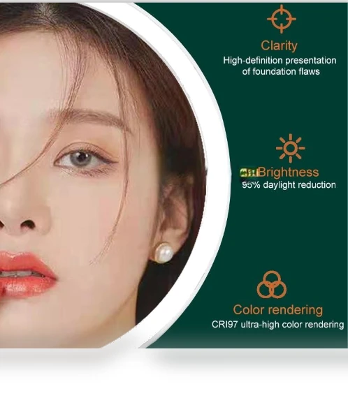 Smart LED Makeup Mirror with Three-Color Light — Handheld