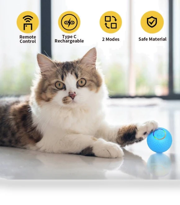Smart Pet Cat Toy Ball Luminous Yo-Yo Remote Control — Cat Playthings, C2