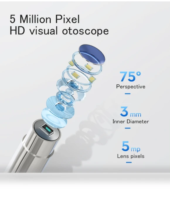 WiFi Intelligent Visual Ear Spoon Hi-Def Endoscope — Syringes, X1