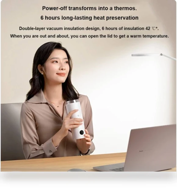 Smart Portable Electric Heating Cup with Temperature LED Display — Beverage Warmers, Xiaomi