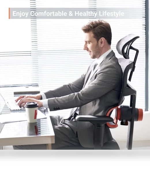 Ergonomic Chair with Adaptive Lower Back Support, Adjustable Armrest and Headrest — Desk Chairs, NEWTRAL