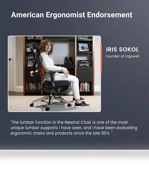 Ergonomic Chair with Adaptive Lower Back Support, Adjustable Armrest and Headrest — Desk Chairs, NEWTRAL