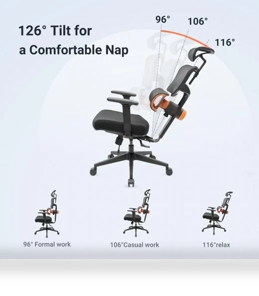 Ergonomic Chair with Adaptive Lower Back Support, Adjustable Armrest and Headrest — Desk Chairs, NEWTRAL