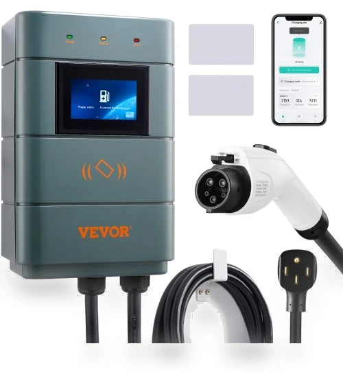 Level 2 Electric Vehicle Charging Station, 0-48A Adjustable, 11.5 kW 240V NEMA14-50 Plug Smart EV Charger with WiFi — EV Charging Solutions, VEVOR