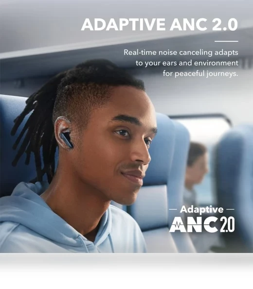 Soundcore Liberty 4 NC Earbuds TWS Headphones with Adaptive ANC 2.0 — In-Ear Headphones, Anker