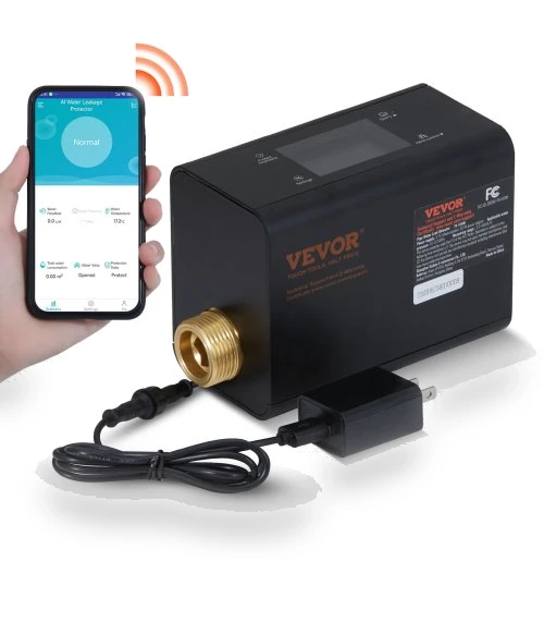 Smart Water Monitor and Automatic Shutoff Detector — Water Leak Detection Systems, VEVOR