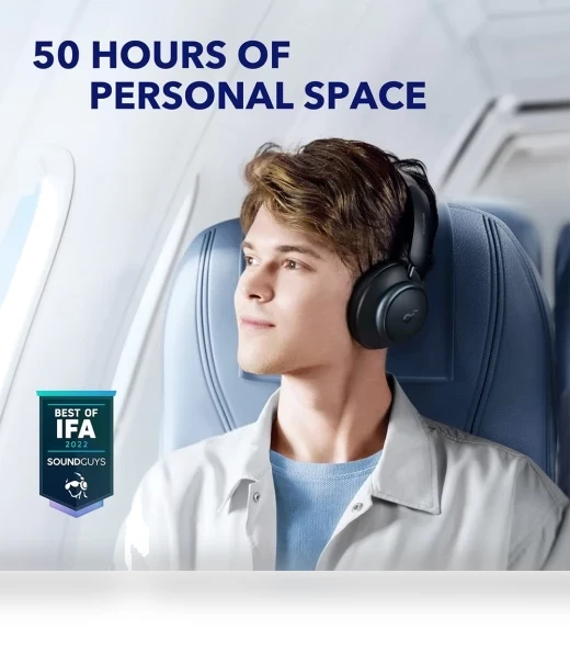 Space Q45 Headphones with Adaptive ANC, 50 Hours Playtime, Bluetooth 5.3 — Over-Ear Headphones, Anker