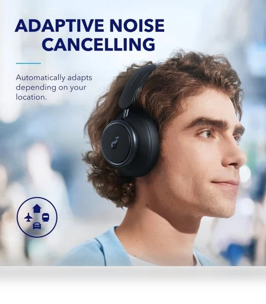 Space Q45 Headphones with Adaptive ANC, 50 Hours Playtime, Bluetooth 5.3 — Over-Ear Headphones, Anker