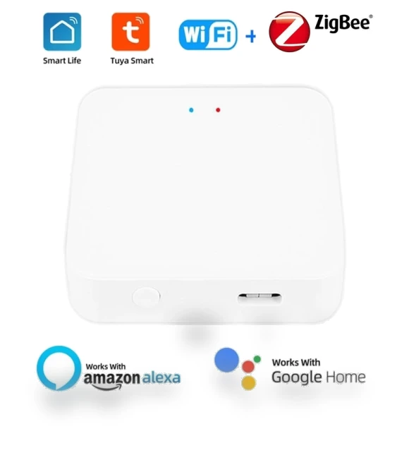 Smart Home Gateway Hub with WIFI+ZigBee, Bluetooth Mesh, Alexa Compatible — Smart Home Hubs & Controllers, Tuya