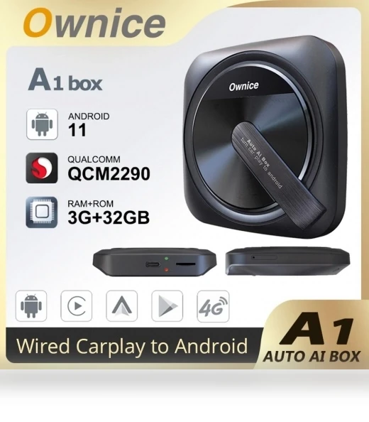 Android Auto Ai Box with 4G LTE, GPS, Split Screen Support — Car Accessories & Gadgets, Ownice