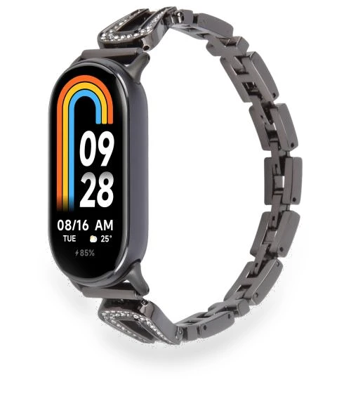 U-shaped Diamond Bracelet Metal Watch Band for Xiaomi Smart Band 9/8 — Bands, Xiaomi