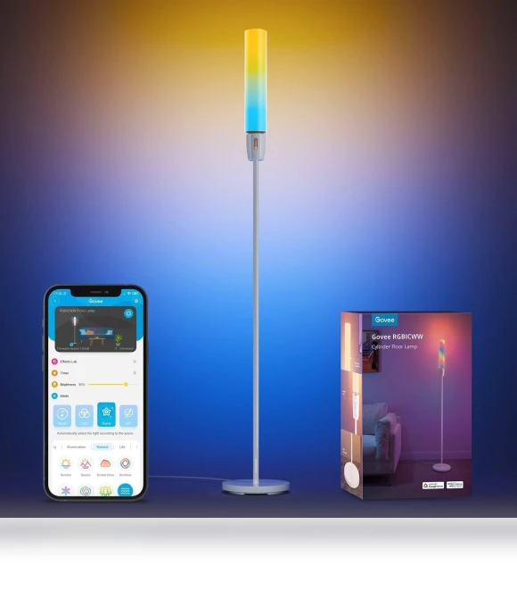 RGBICWW Cylinder Floor Lamp — Standing Lights, Govee