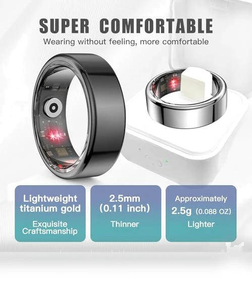 Smart Ring Health Tracker with Heart Rate and Blood Oxygen Monitoring — Smart Rings, Kuxlagz