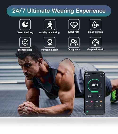 Smart Ring Health Tracker with Heart Rate and Blood Oxygen Monitoring — Smart Rings, Kuxlagz