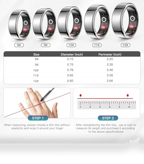 Smart Ring Health Tracker with Heart Rate and Blood Oxygen Monitoring — Smart Rings, Kuxlagz