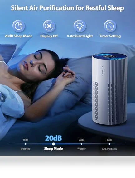 Large Room Air Purifier with HEPA Filter and Sleep Mode — Electrostatic Air Purifiers, ECOSELF