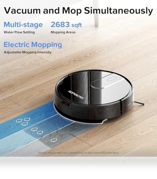Robot Vacuum and Mop Combo with 4000Pa Suction, Self-Charging, Advanced Obstacle Avoidance — Smart Cleaning Robots, ROPVACNIC