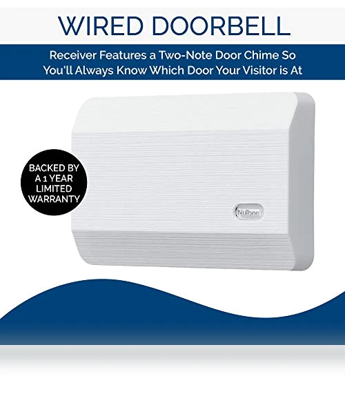 Wired Door Chime with Two Tones, White Textured — Chimes, Broan-NuTone
