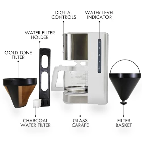 12 Cup Drip Coffee Machine with Programmable Timer and Aroma Control — Coffee Makers, Kenmore