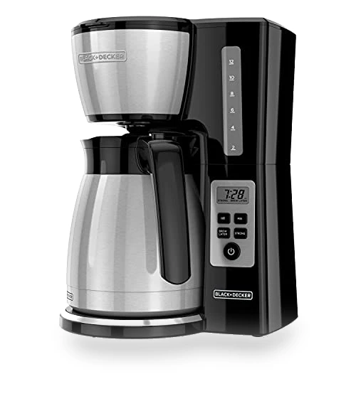 12 Cup Thermal Programmable Coffee Maker with Brew Strength and VORTEX Technology — Beverage Warmers, BLACK+DECKER