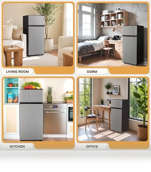 4.5 Cu.Ft Mini Fridge with Freezer, 2 Doors, Adjustable Shelves — Mini Fridges, Manastin
