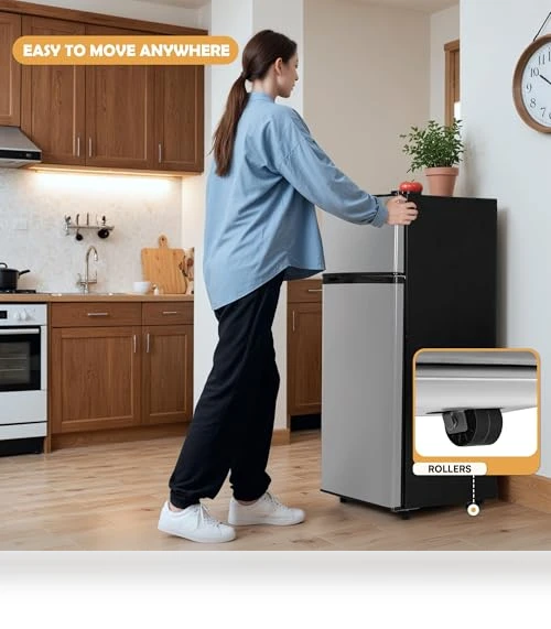 4.5 Cu.Ft Mini Fridge with Freezer, 2 Doors, Adjustable Shelves — Mini Fridges, Manastin