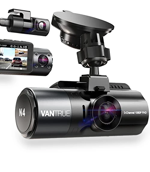 3 Channel Dash Cam with 4K, 1440P, and 1080P Resolution, IR Night Vision, 24 Hours Parking Mode — Dashboard Cameras, VANTRUE